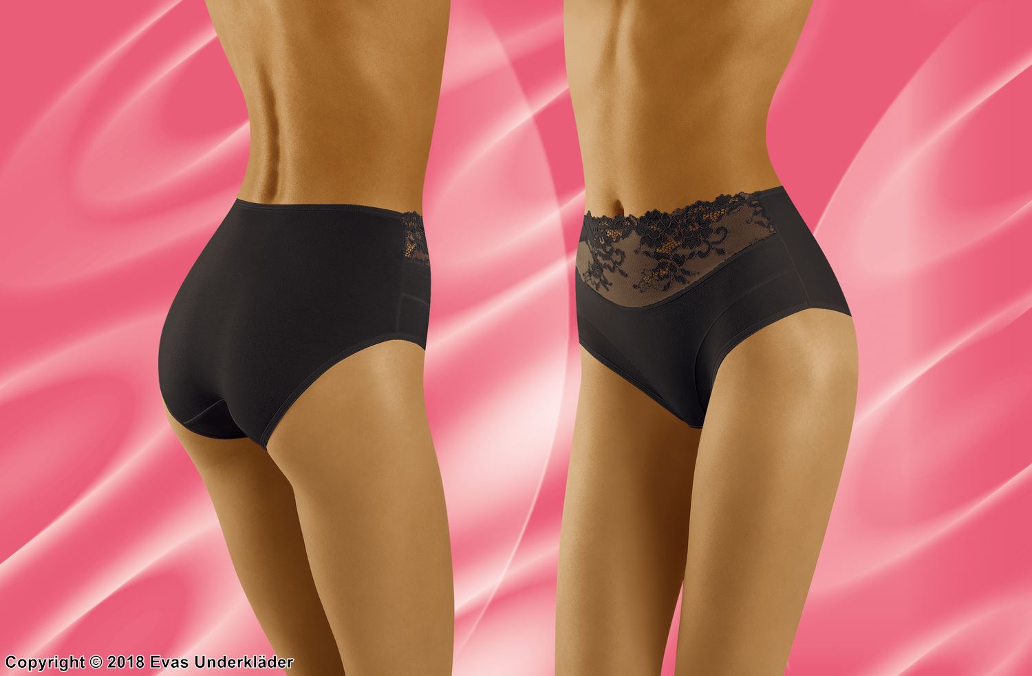 Beautiful maxi briefs, slightly higher waist, partially lace front